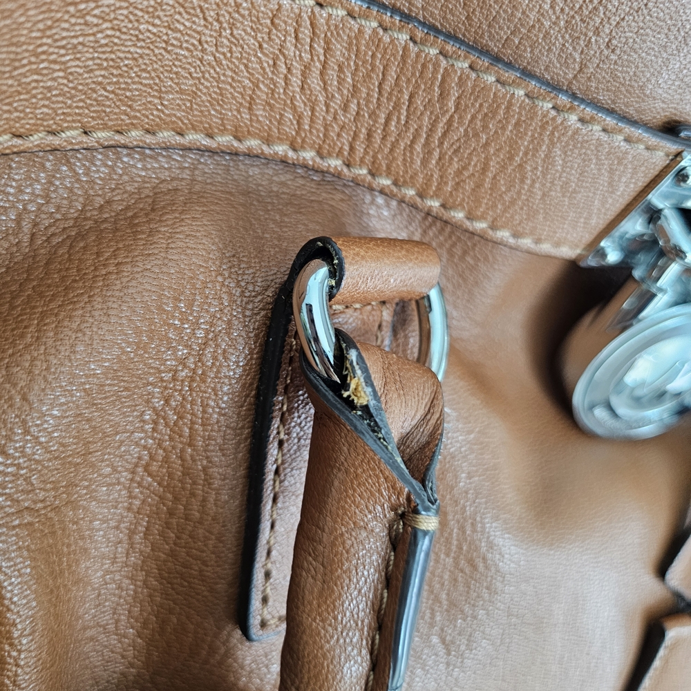 Michael Kors Tan Satchel with Silver Hardware - Picture 8 of 16